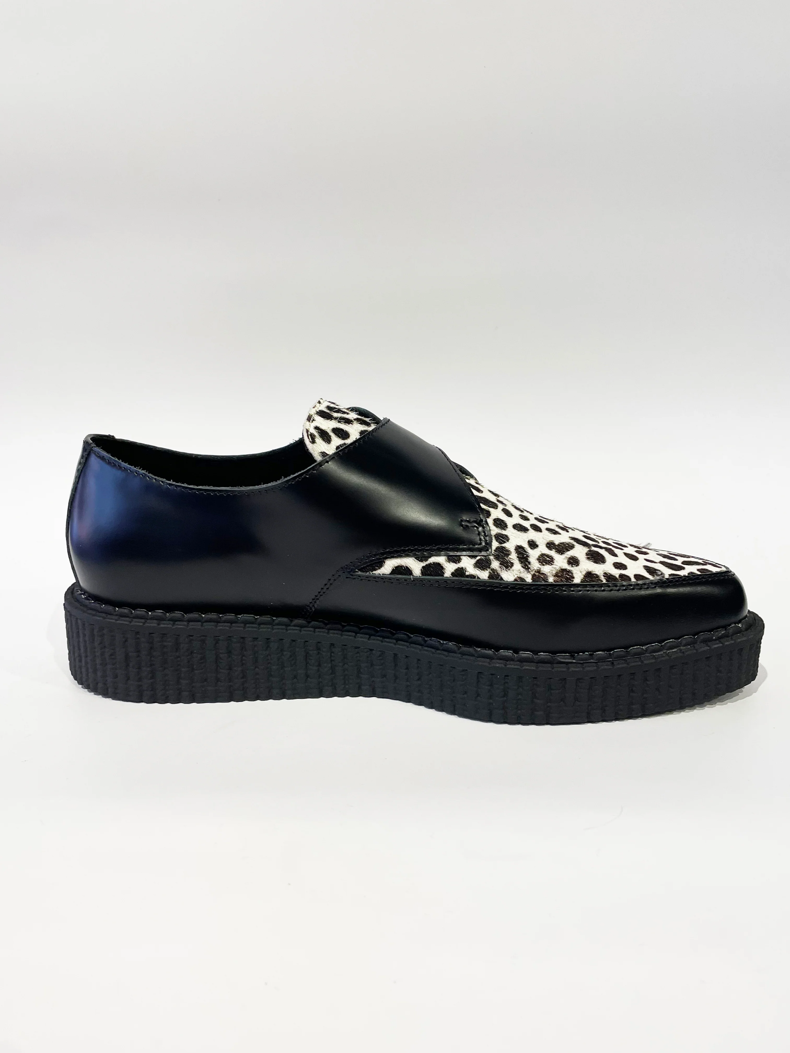 APOLLO BLACK WHITE LEOPARD CREEPERS SHOES - Image 6