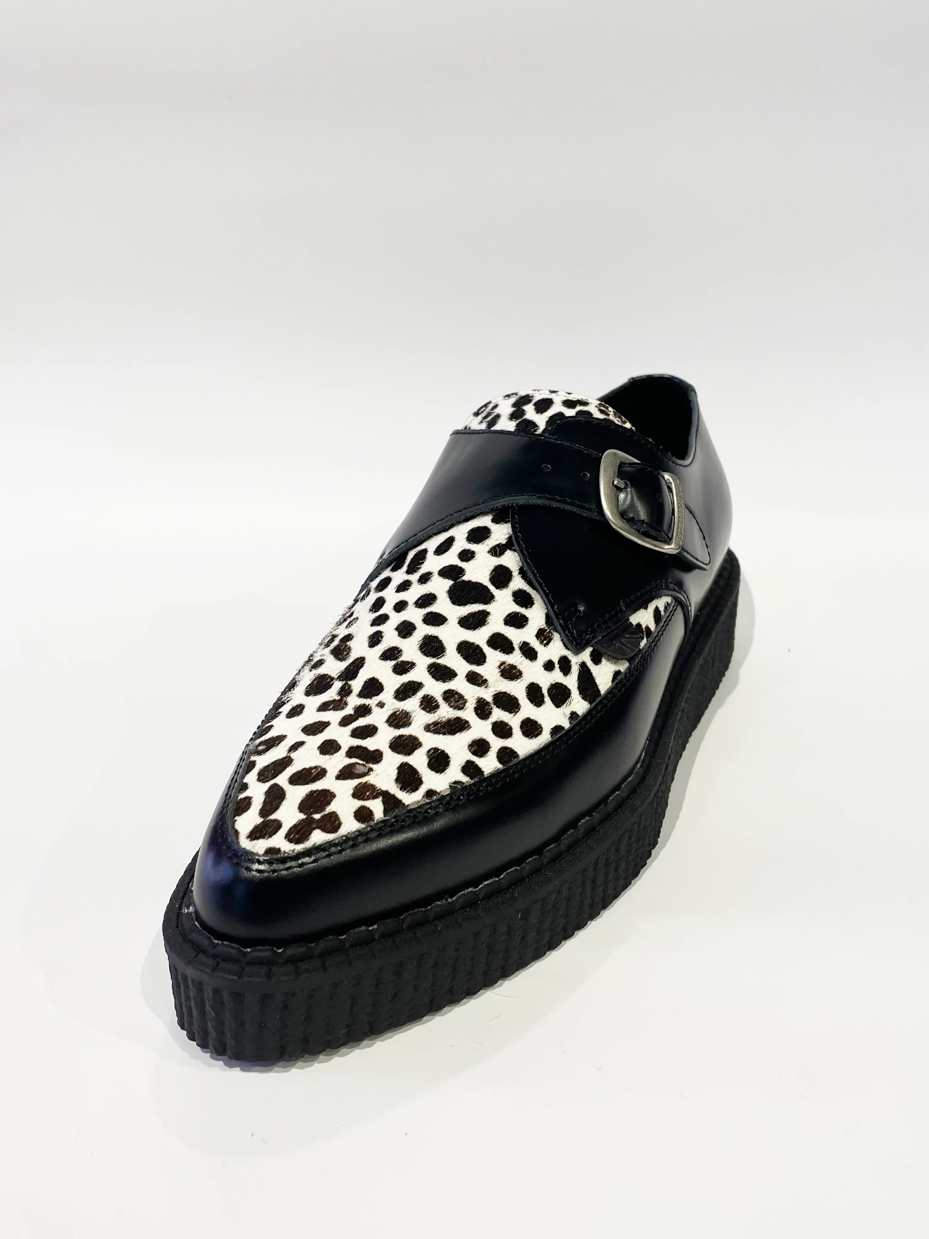 APOLLO BLACK WHITE LEOPARD CREEPERS SHOES - Image 7