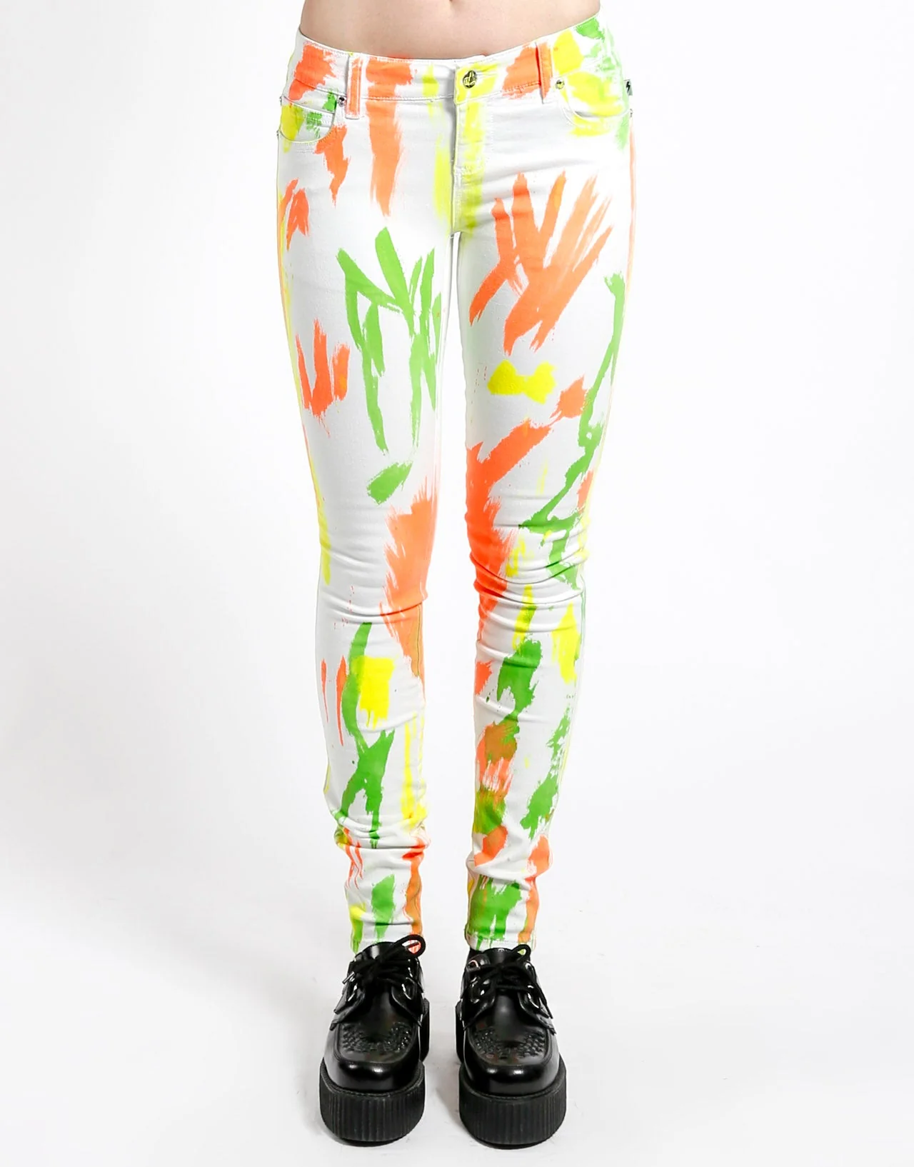 WHITE PAINT SPLATTER SKINNY