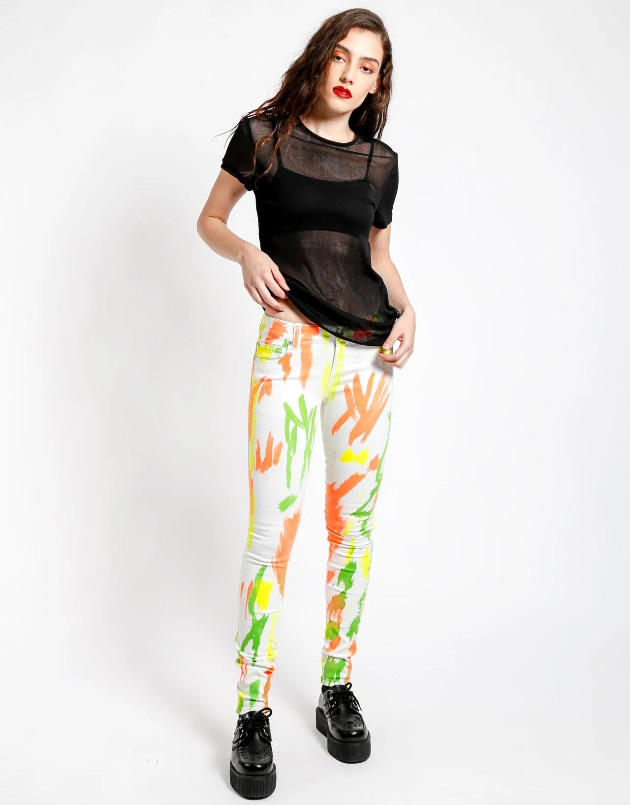 WHITE PAINT SPLATTER SKINNY - Image 2