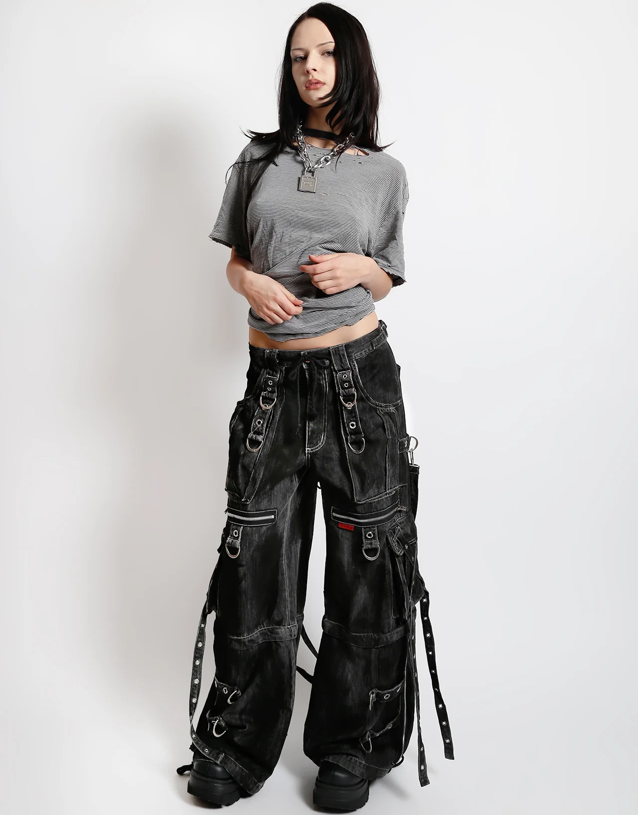 X-STRAP PANT BLACK INK WASH DENIM - Image 6