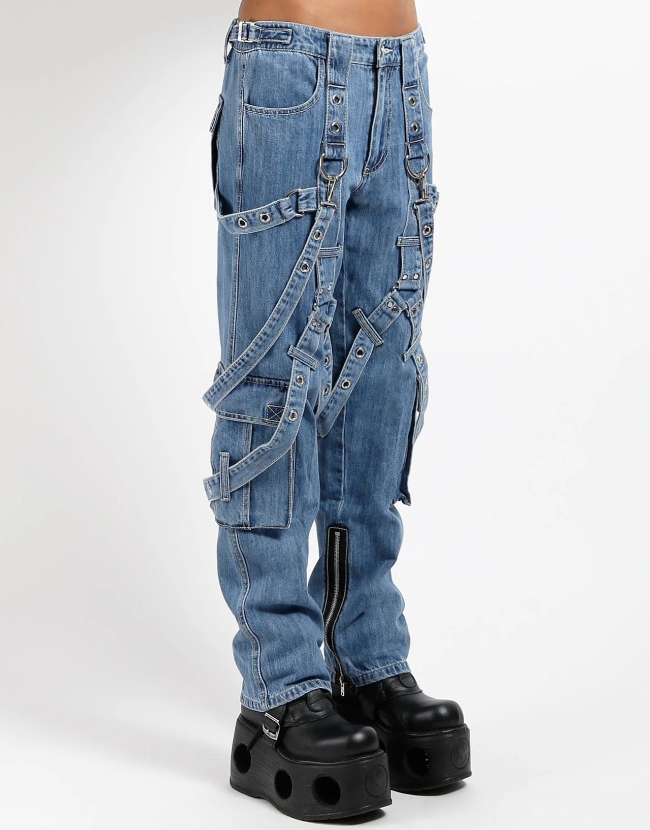 Y-HARNESS PANT LIGHT INDIGO DENIM - Image 3
