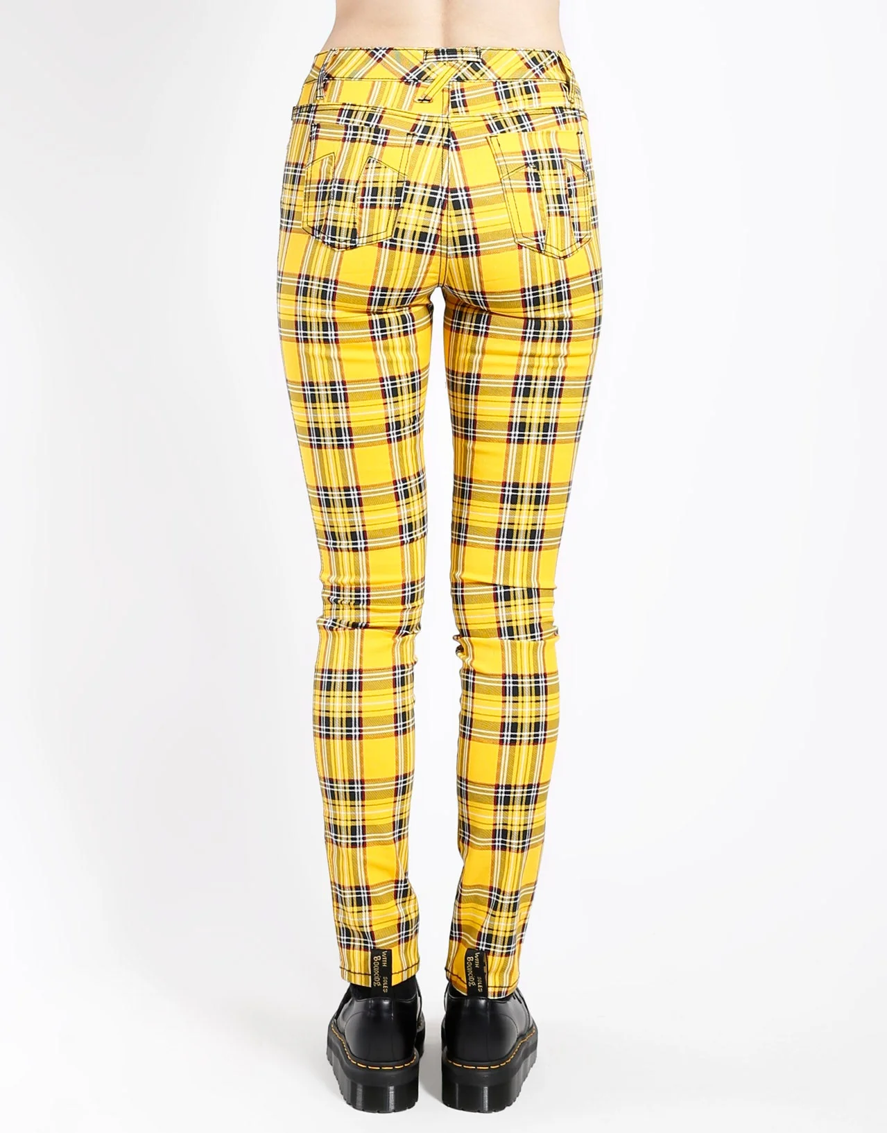 HIGH WAIST T-BACK JEAN YELLOW PLAID - Image 4